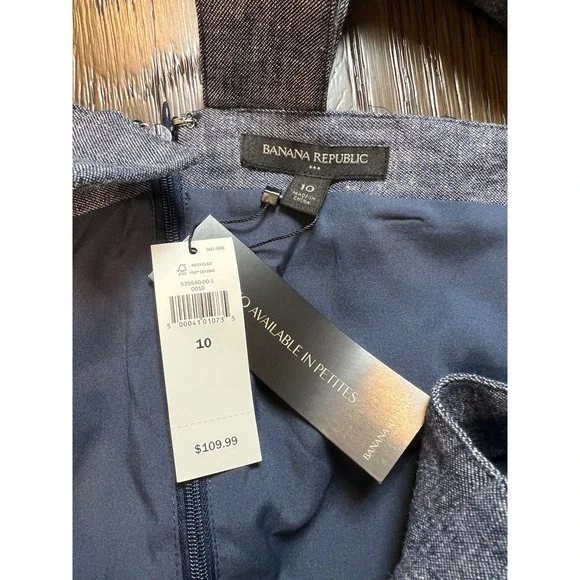 Banana Republic Blue Linen Blend Wide Leg Jumpsuit Size 10 NWT - Picture 6 of 7